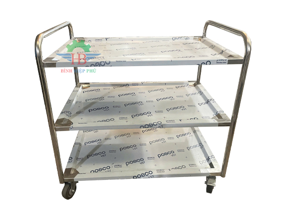 Xe đẩy inox 3 tầng